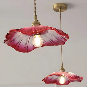 Fiora Vintage Floral Glass Pendant Lamp
