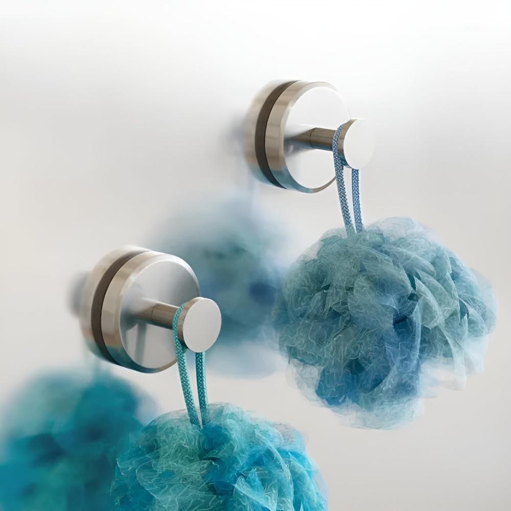 No Drill Vacuum Suction Stainless Steel Shower Hooks