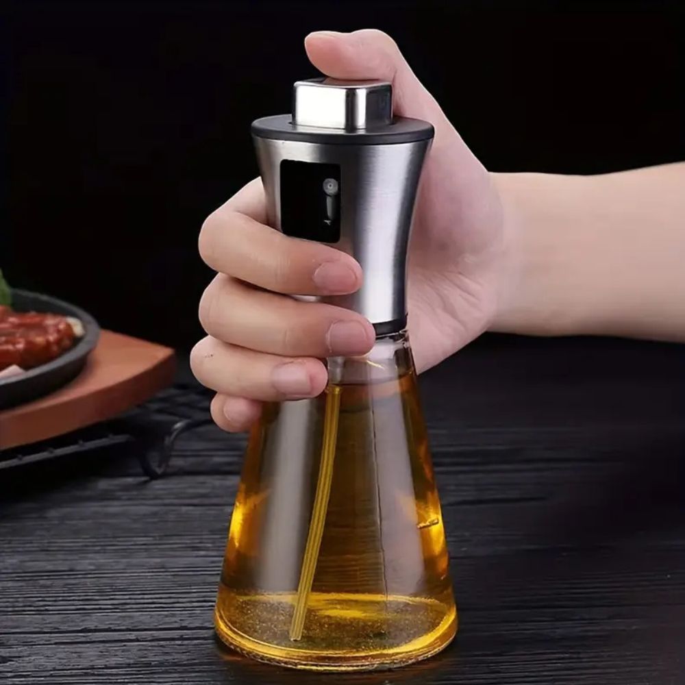 Crystal Oil Spray Bottle With Stainless Steel Pump