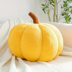 Plush Pumpkin Cushion for Fall and Halloween Decor