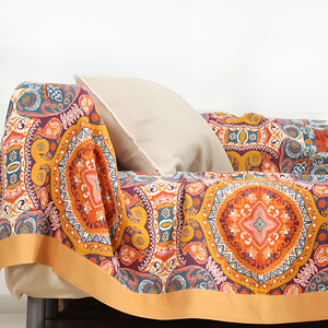 Sunrise Boho Reversible Cooling Cotton Blanket
