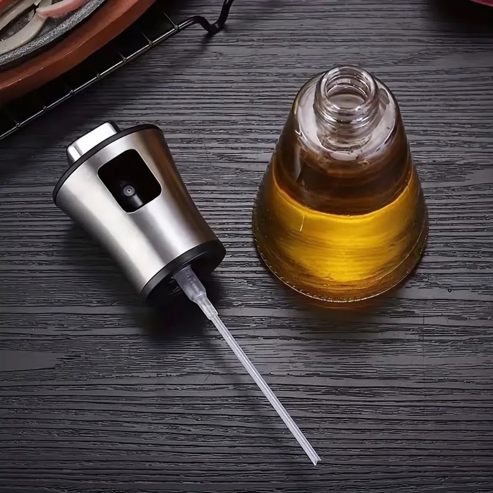 Crystal Oil Spray Bottle With Stainless Steel Pump