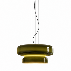 Vitrea Retro Jewel Toned Art Glass Pendant Lamp