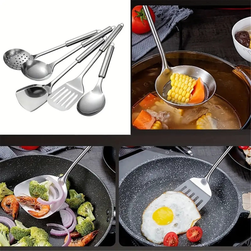 5 Piece Stainless Steel Cooking Utensil Set