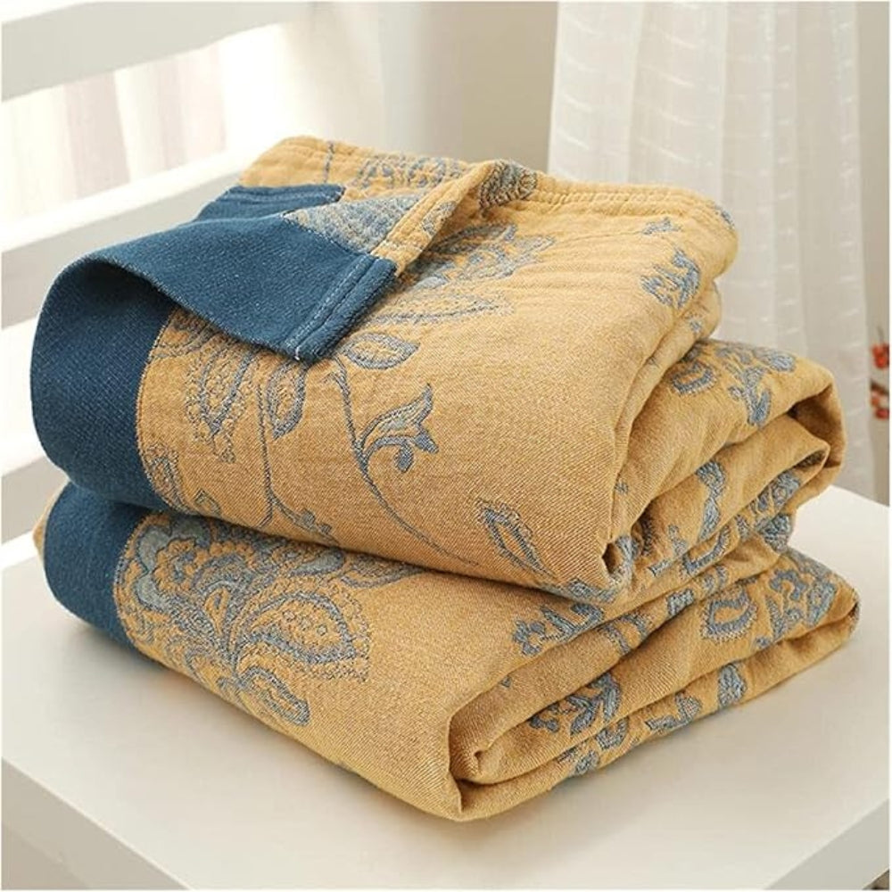 Five Layer Floral Cotton Gauze Blanket