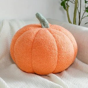 Plush Pumpkin Cushion for Fall and Halloween Decor