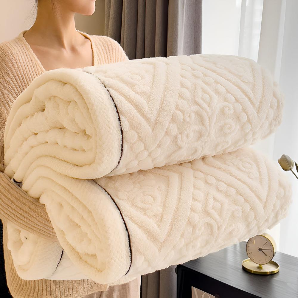 Mandala Carved Velvet Sherpa Blanket