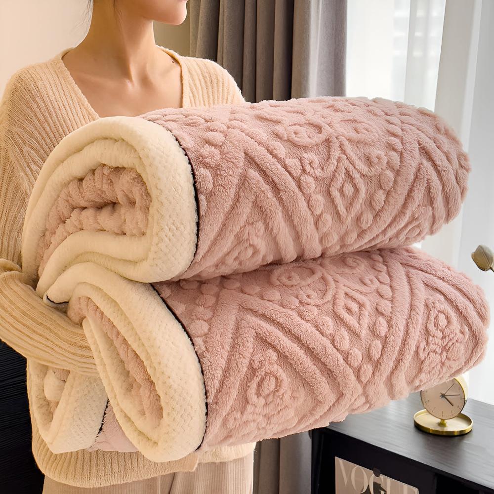 Mandala Carved Velvet Sherpa Blanket