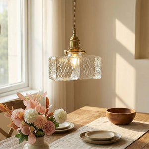 Alarie Vintage Sculptural Ripple Glass Pendant Light