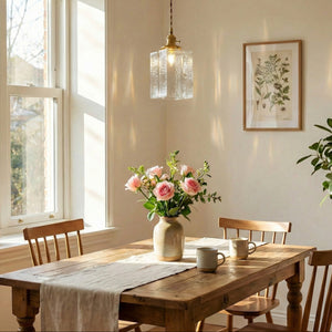 Alarie Vintage Sculptural Ripple Glass Pendant Light