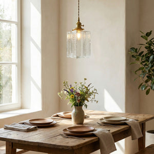 Alarie Vintage Sculptural Ripple Glass Pendant Light