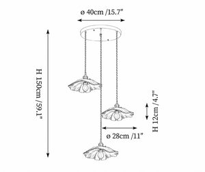 Fiora Vintage Floral Glass Pendant Lamp