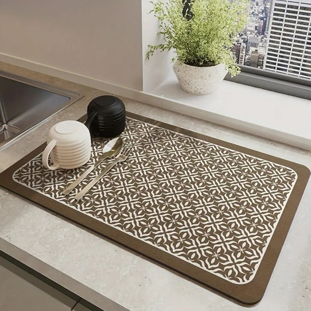 Mandala Pattern Kitchen Dish Drying Mat