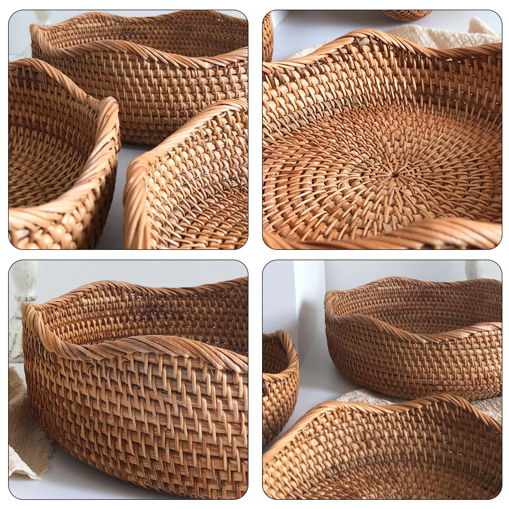 Handwoven Rattan Fruit and Bread Basket
