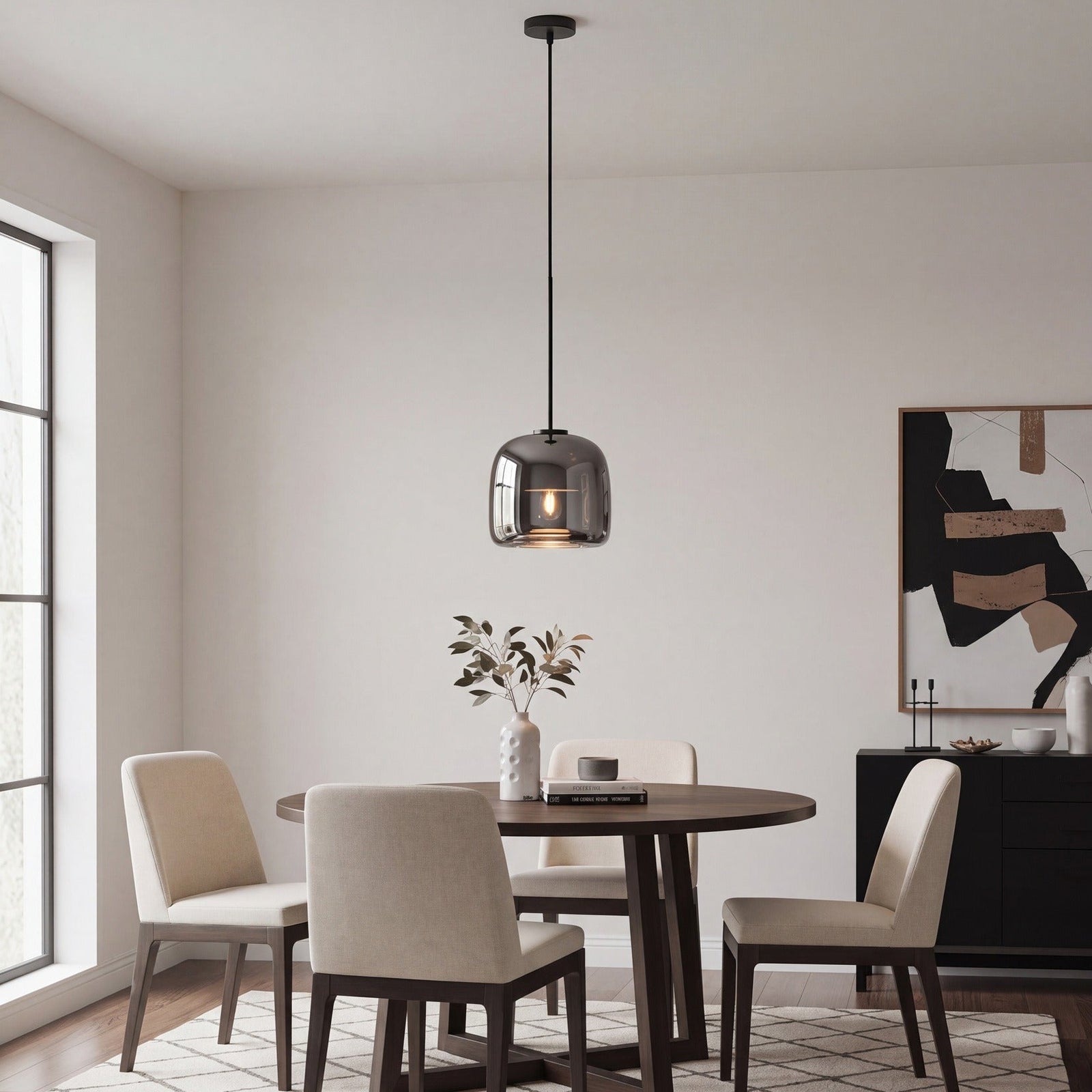 Smoke Sphere Glass Pendant Lamp