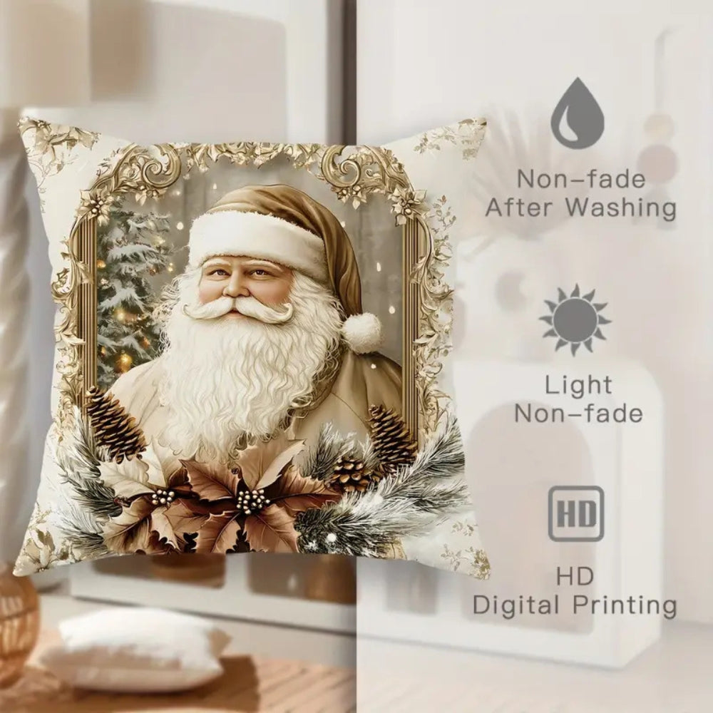 Golden Velvet Christmas Throw Cushion Covers