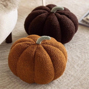 Plush Pumpkin Cushion for Fall and Halloween Decor