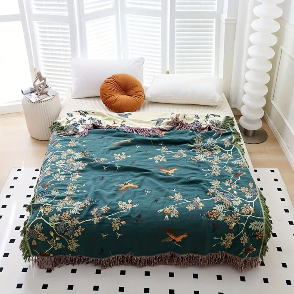 Ornate Multi Layer Jacquard Cotton Gauze Blanket