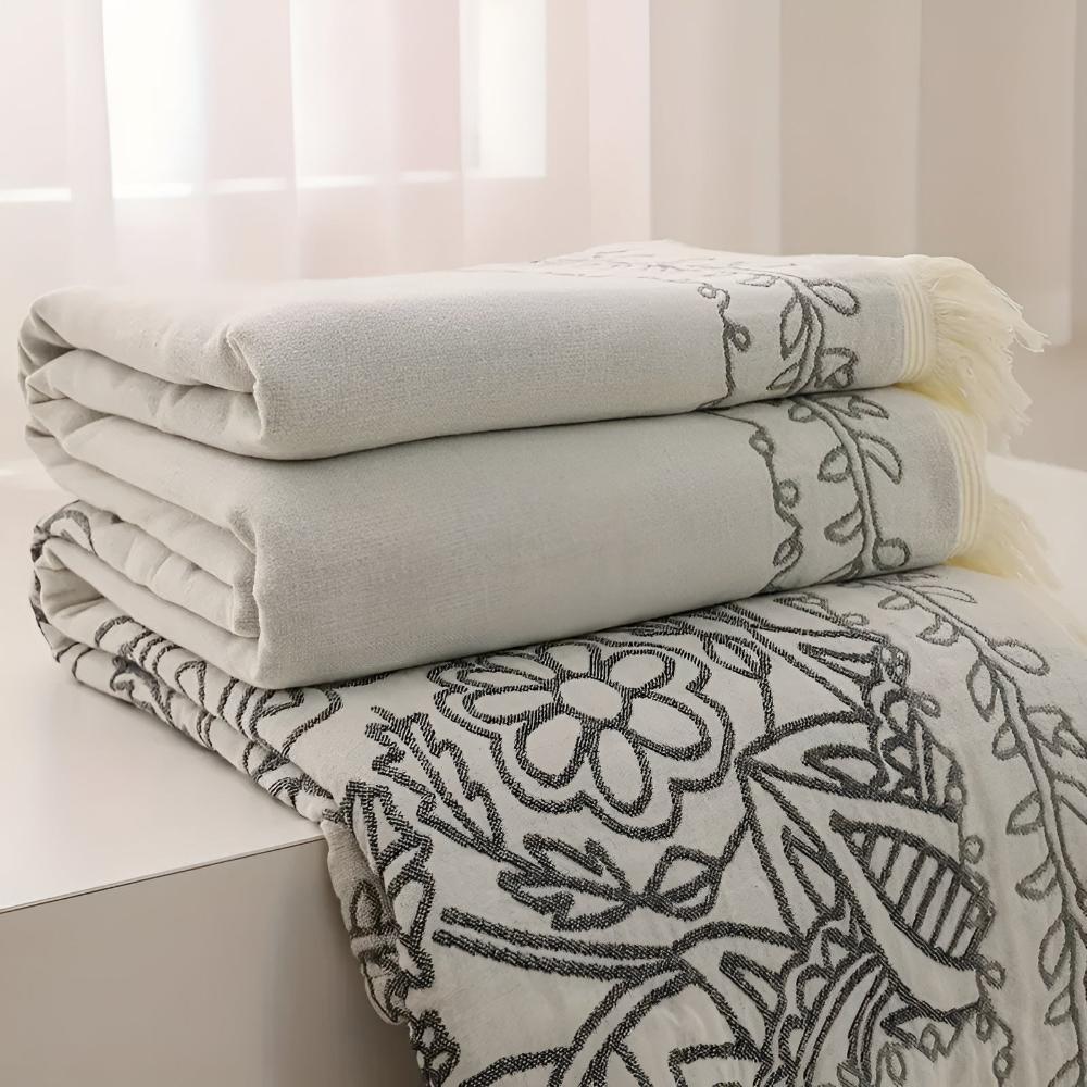 Scandinavian Reversible Jacquard Cotton Blanket