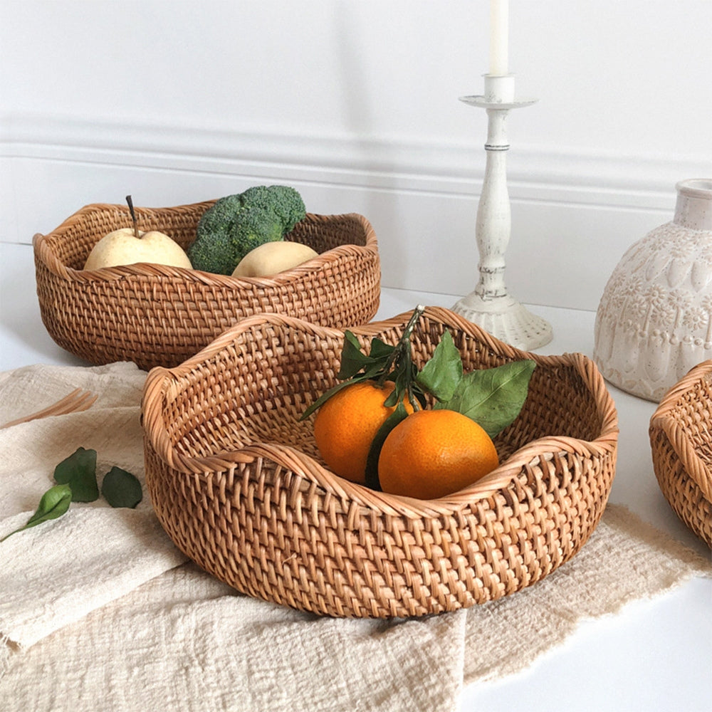 Handwoven Rattan Fruit and Bread Basket