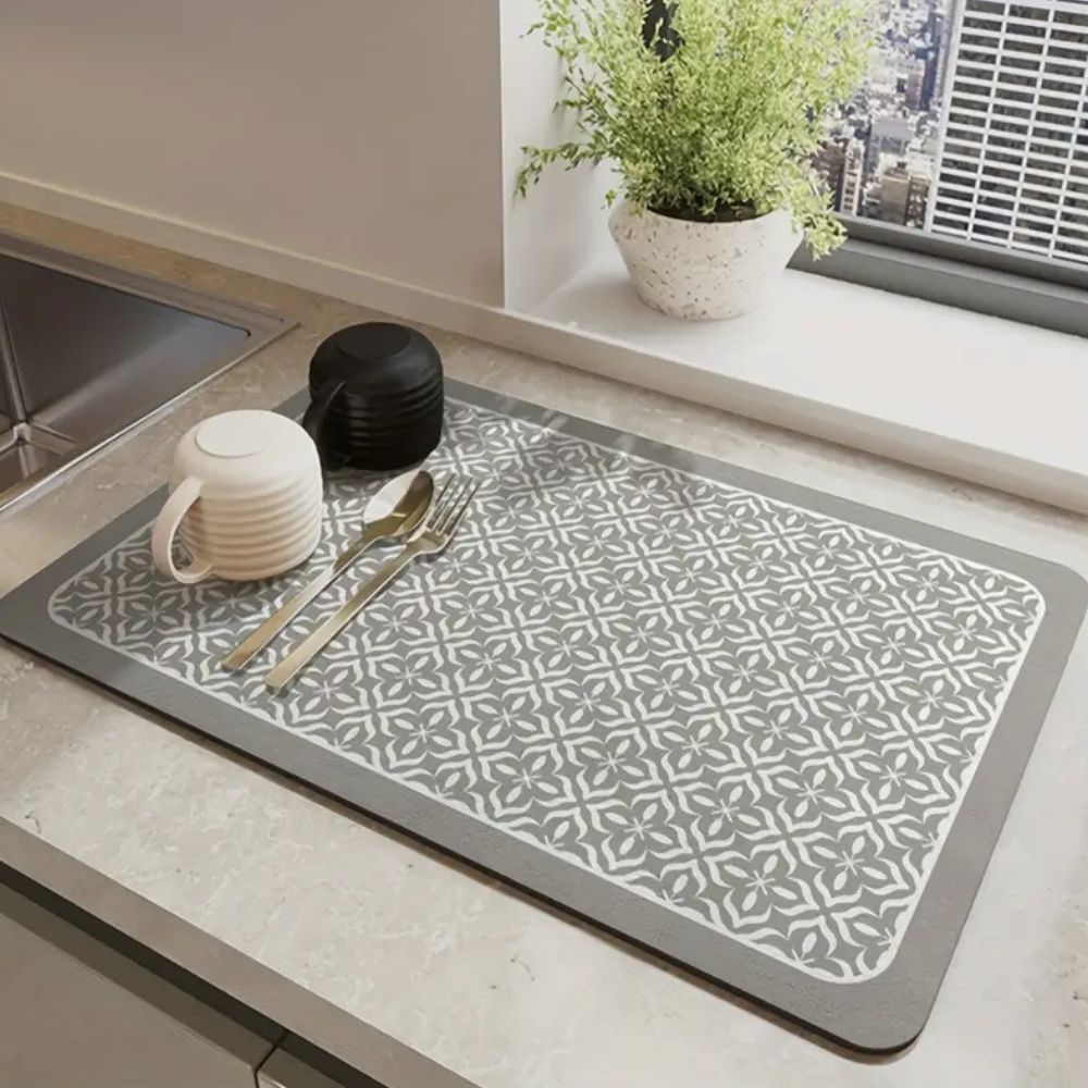 Mandala Pattern Kitchen Dish Drying Mat