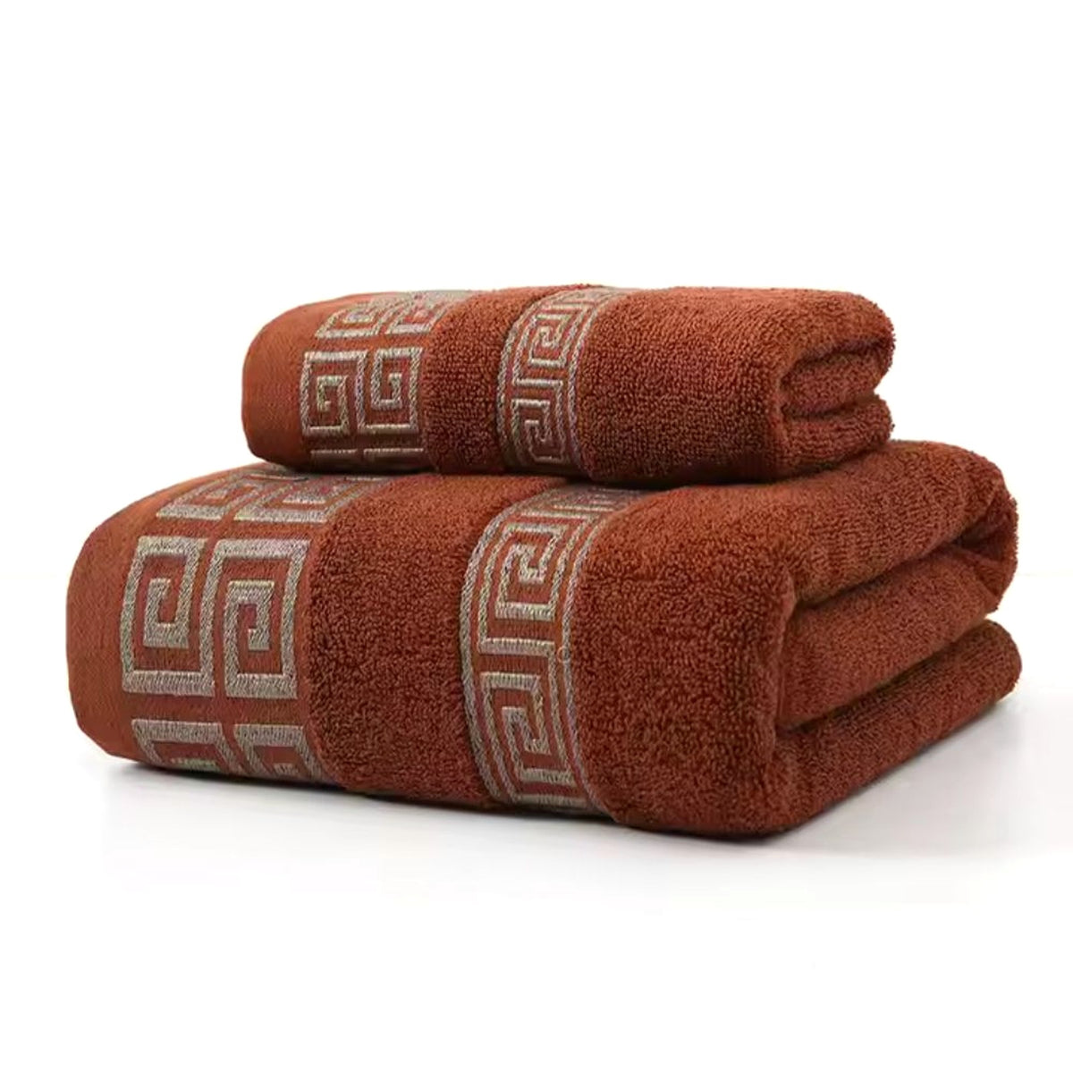 2 Piece Cotton Terry Bath and Hand Towel Set