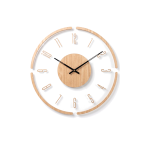 Silent Mid Century Nordic Wooden Wall Clock - 1 - white background