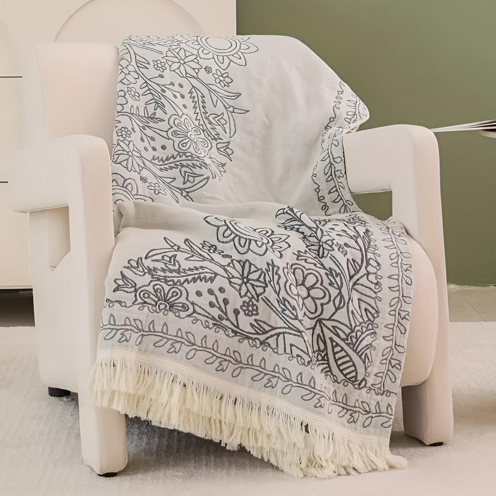 Scandinavian Reversible Jacquard Cotton Blanket