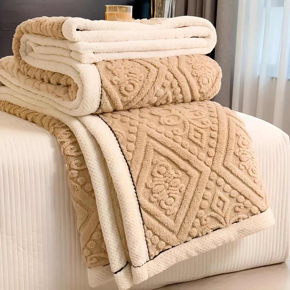 Mandala Carved Velvet Sherpa Blanket