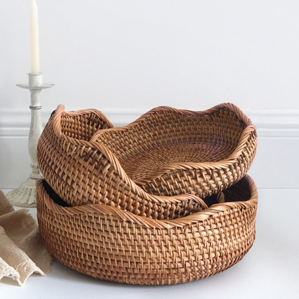 Handwoven Rattan Fruit and Bread Basket