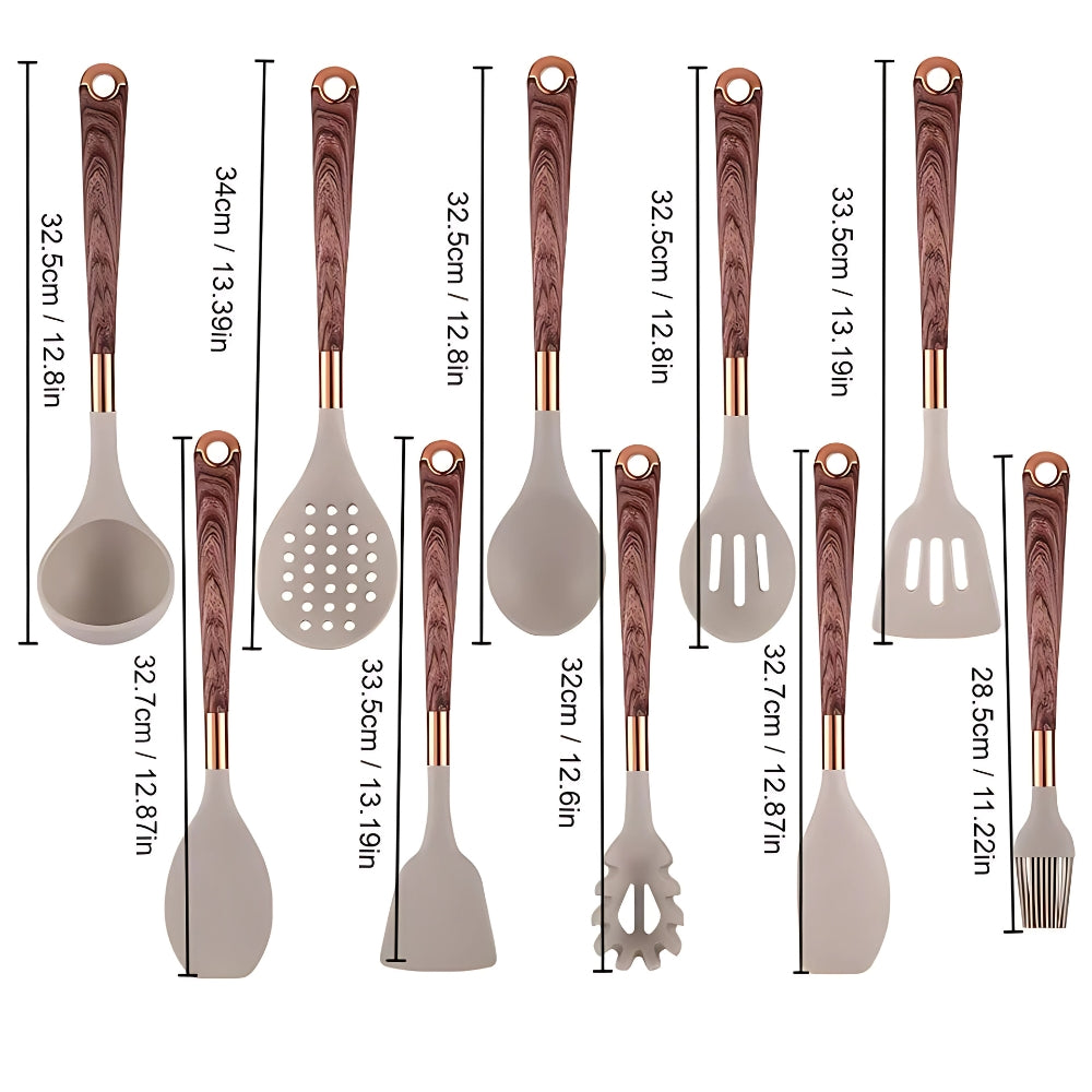 10 Piece Heat Resistant Silicone Cooking Utensils Set