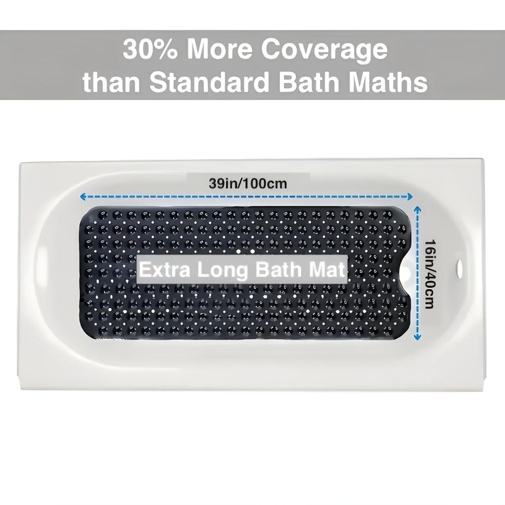 Extra Long Non Slip Suction Cup Bathtub Mat