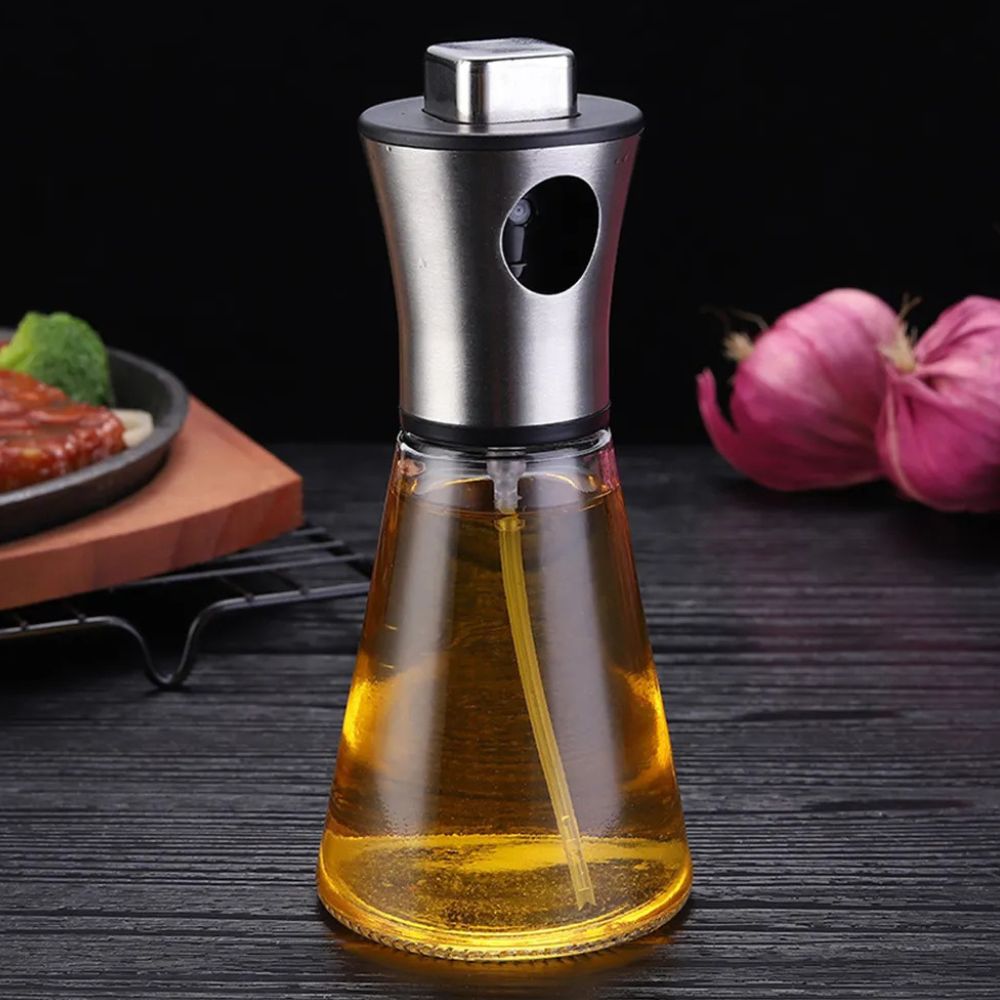 Crystal Oil Spray Bottle With Stainless Steel Pump