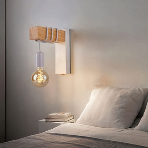 Forge Rustic Industrial Wood Wall Sconce