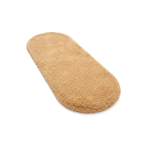 Oval Plush Non-Slip Backed Carpet Rug - Brown - white background v2