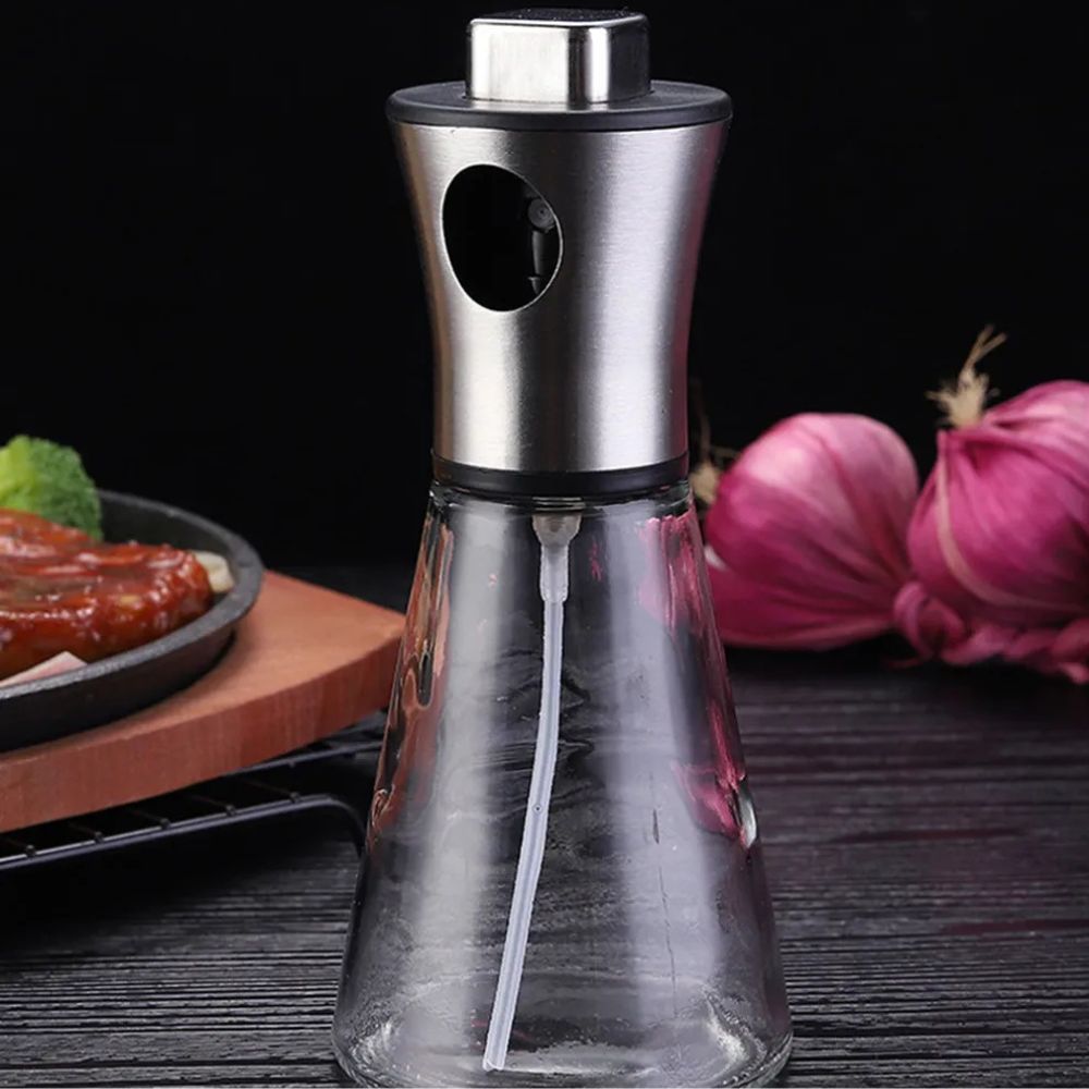 Crystal Oil Spray Bottle With Stainless Steel Pump