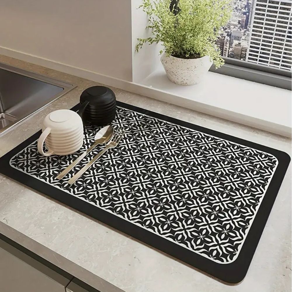 Mandala Pattern Kitchen Dish Drying Mat
