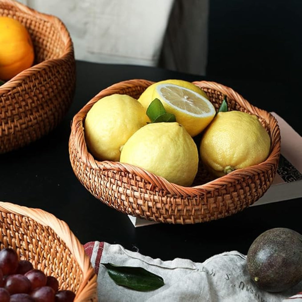 Handwoven Rattan Fruit and Bread Basket