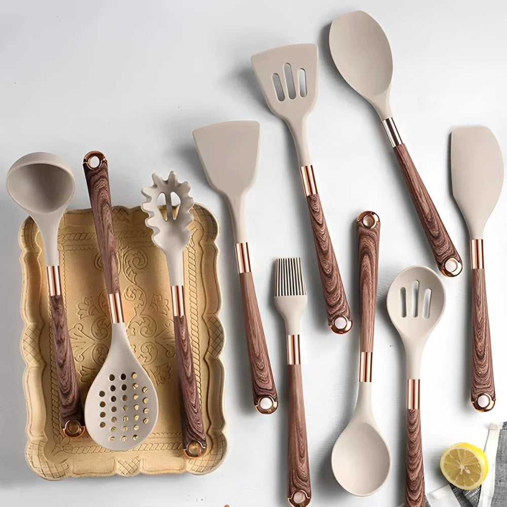 10 Piece Heat Resistant Silicone Cooking Utensils Set