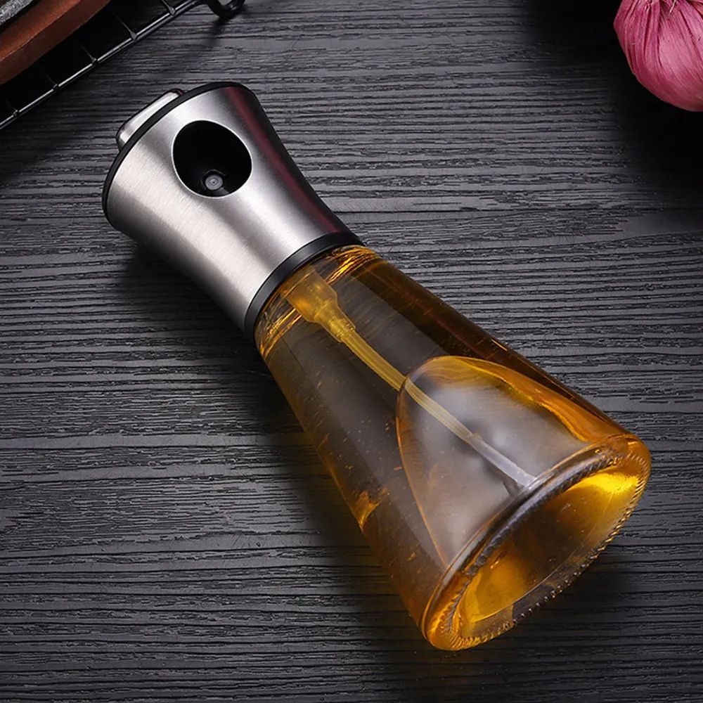 Crystal Oil Spray Bottle With Stainless Steel Pump