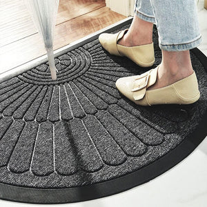 Non-Slip Rubber Semi-Circular Entryway Door Mat
