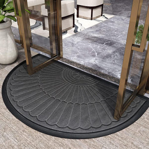 Non-Slip Rubber Semi-Circular Entryway Door Mat