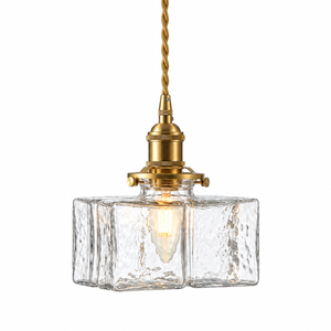 Alarie Vintage Sculptural Ripple Glass Pendant Light