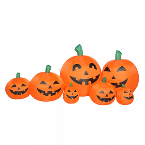 7ft Lighted Inflatable Pumpkin for Halloween Yards