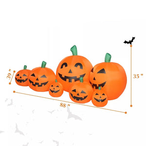 7ft Lighted Inflatable Pumpkin for Halloween Yards