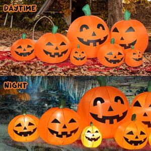 7ft Lighted Inflatable Pumpkin for Halloween Yards
