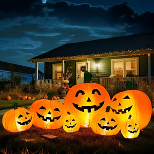 7ft Lighted Inflatable Pumpkin for Halloween Yards