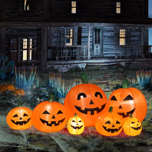 7ft Lighted Inflatable Pumpkin for Halloween Yards