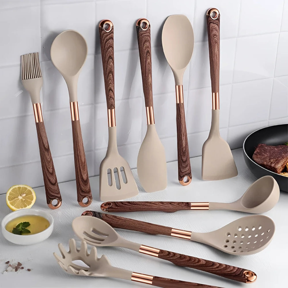 10 Piece Heat Resistant Silicone Cooking Utensils Set