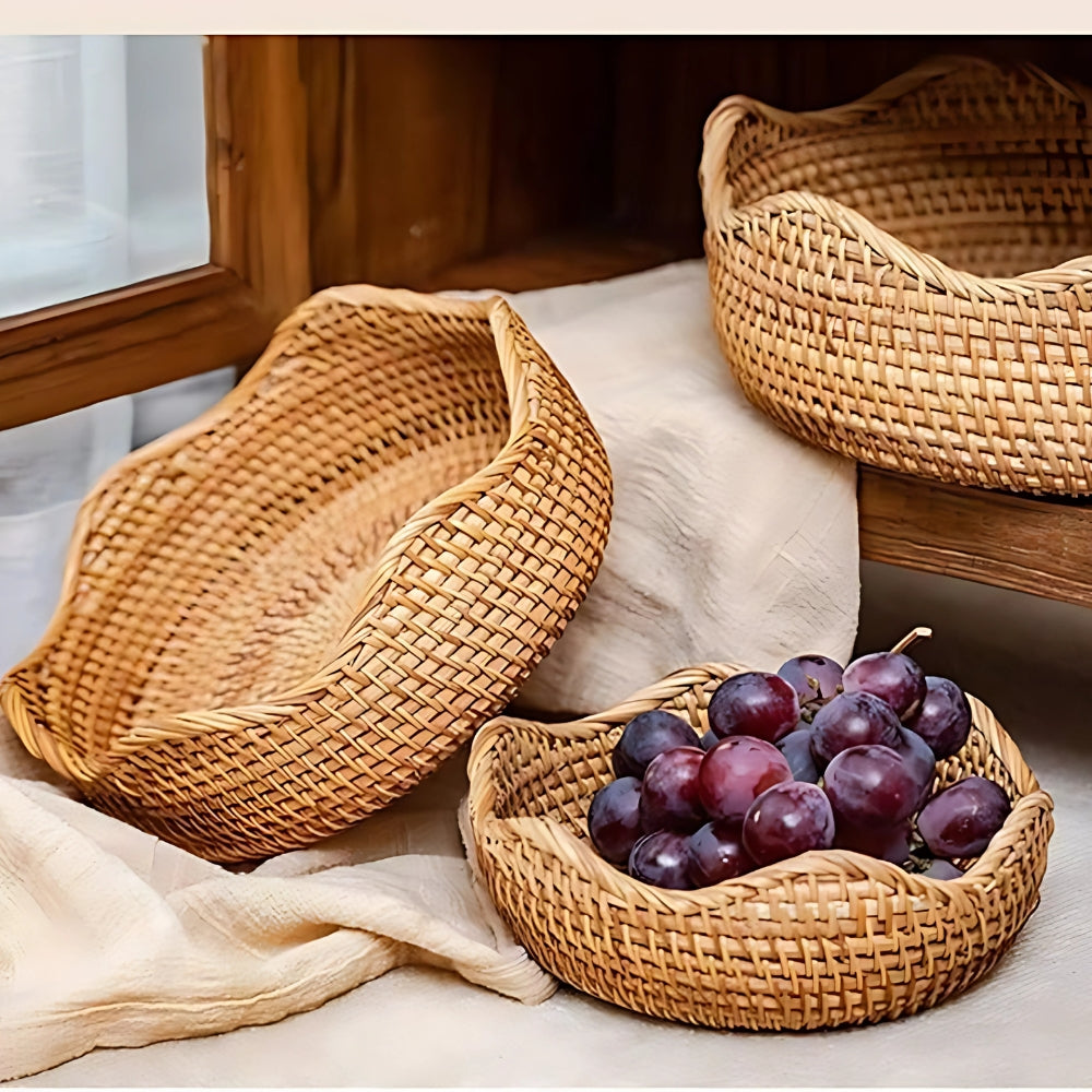 Handwoven Rattan Fruit and Bread Basket